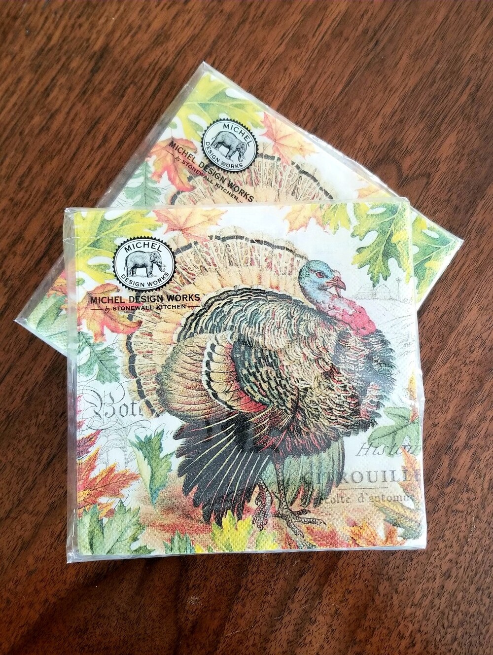 Michel Design Works "Fall Harvest" Beverage Cocktail Napkins - 2 Packages of 20